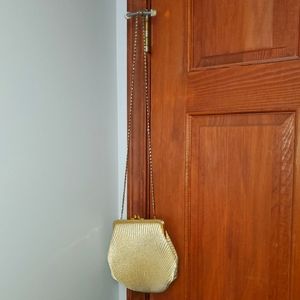 Vintage Gold Clutch Clamshell Purse